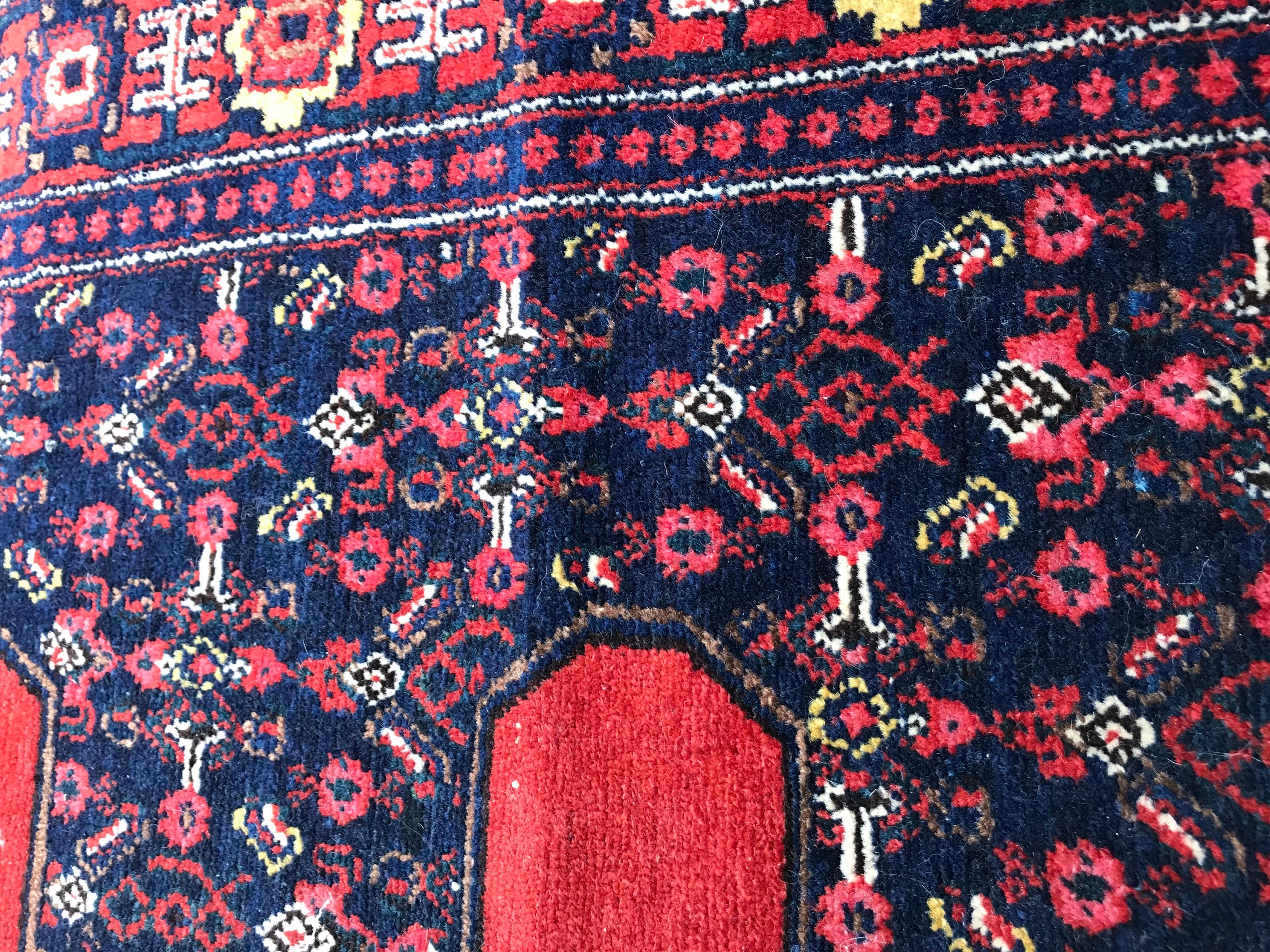 20th Century Bobyrug’s Beautiful Vintage Senneh Kurdish Rug For Sale