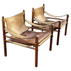 Magnifique ensemble vintage de chaises scandinaves Arne Norells Safari des années 70