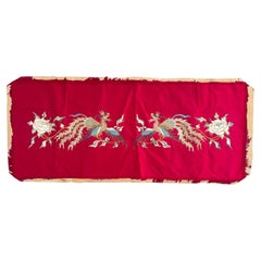 Beautiful Vintage silk and metal Chinese Embroidery dragon design