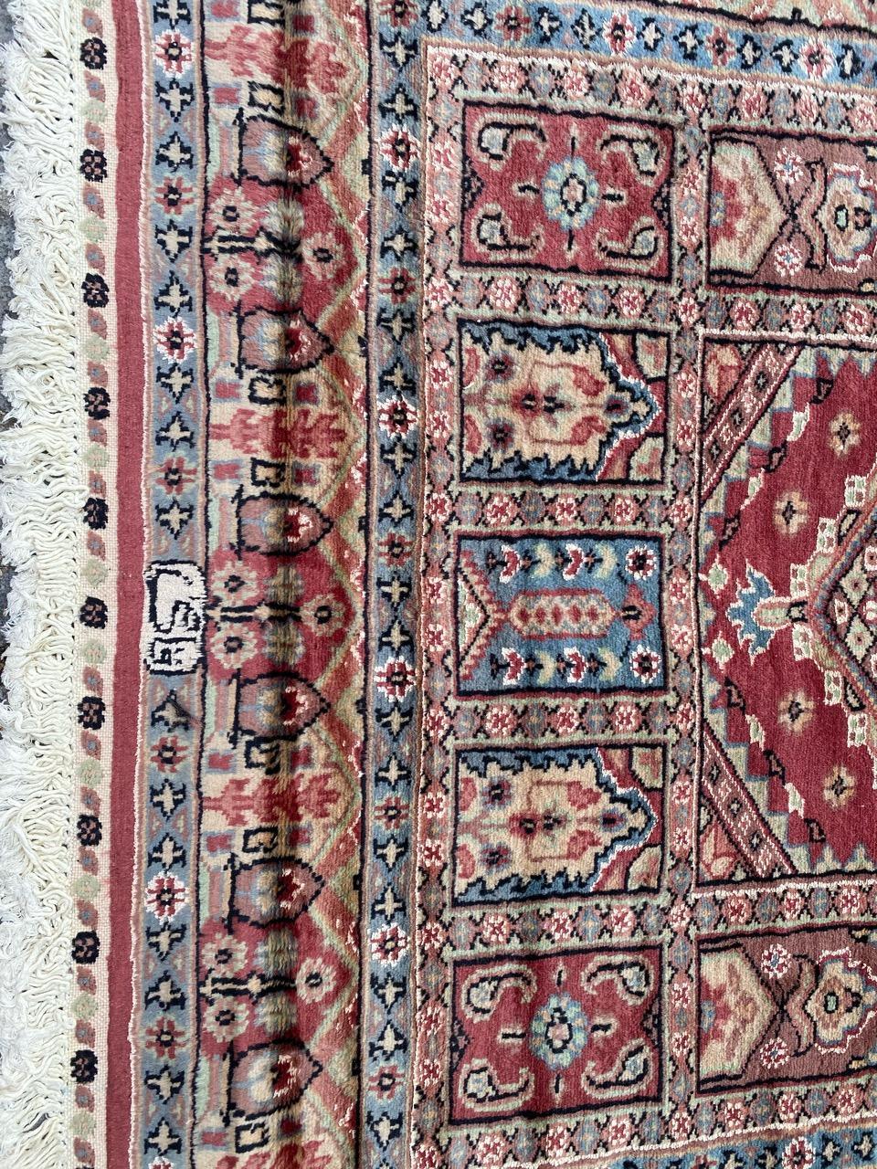 Bobyrug’s Beautiful Vintage Silk and Wool Pakistani Rug For Sale 4