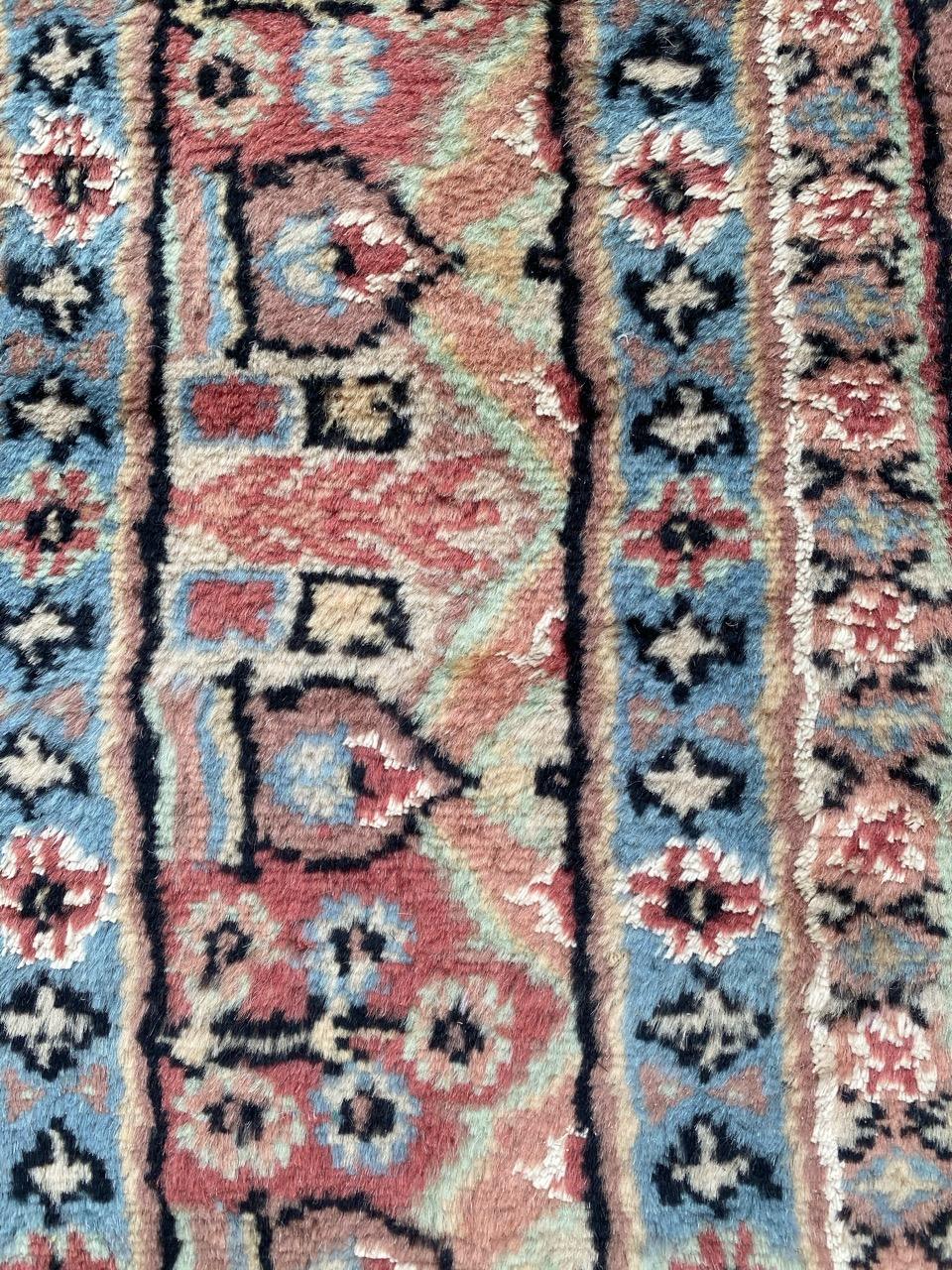 Bobyrug’s Beautiful Vintage Silk and Wool Pakistani Rug For Sale 7