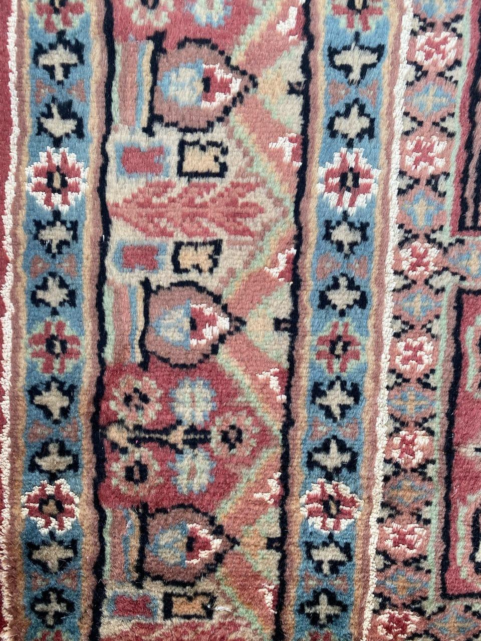 Hand-Knotted Bobyrug’s Beautiful Vintage Silk and Wool Pakistani Rug For Sale