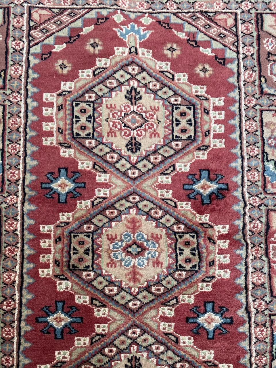 Cotton Bobyrug’s Beautiful Vintage Silk and Wool Pakistani Rug For Sale