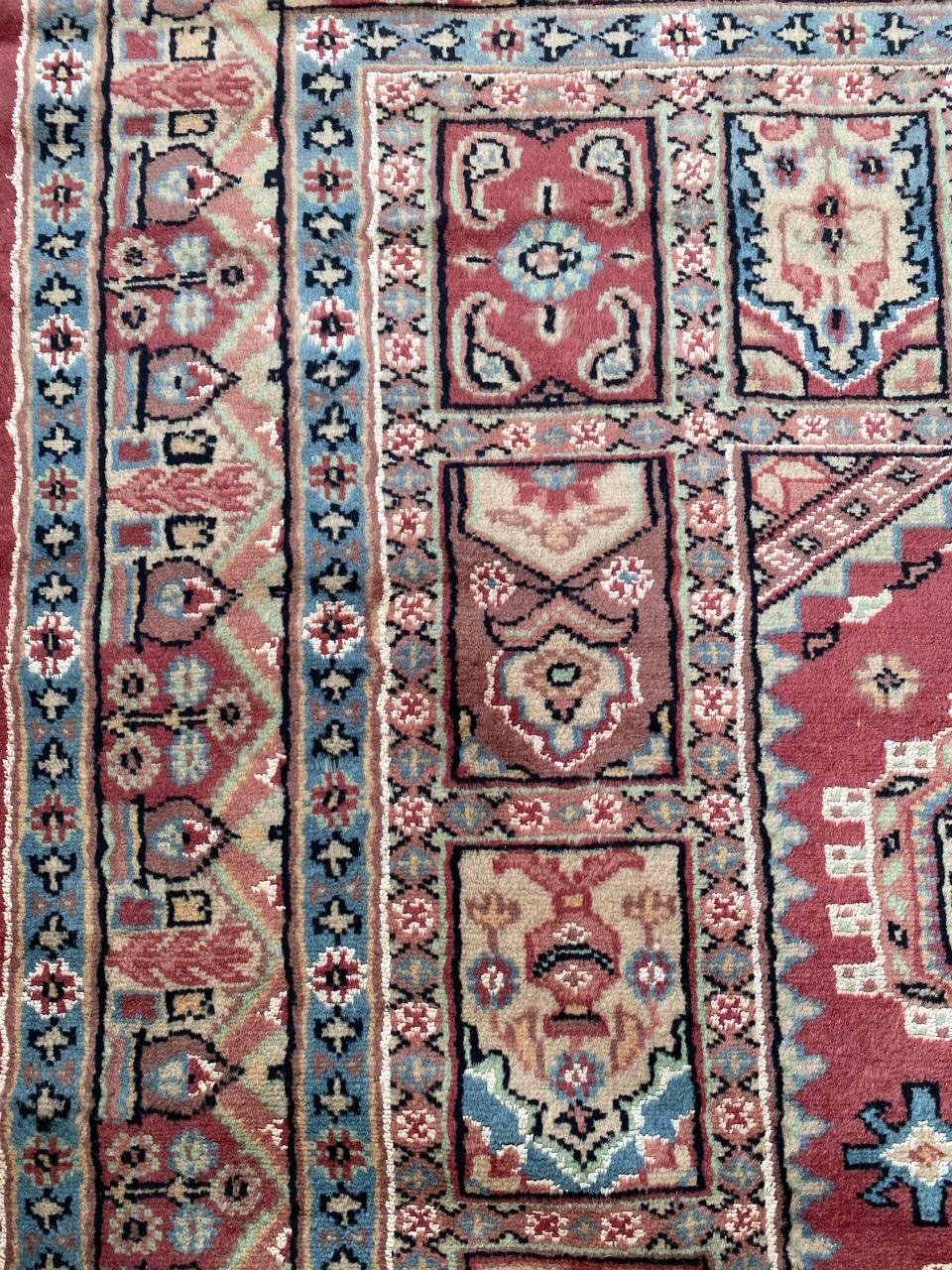 Bobyrug’s Beautiful Vintage Silk and Wool Pakistani Rug For Sale 1