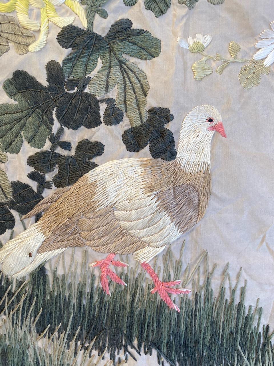 broderie chinoise sur soie ancienne