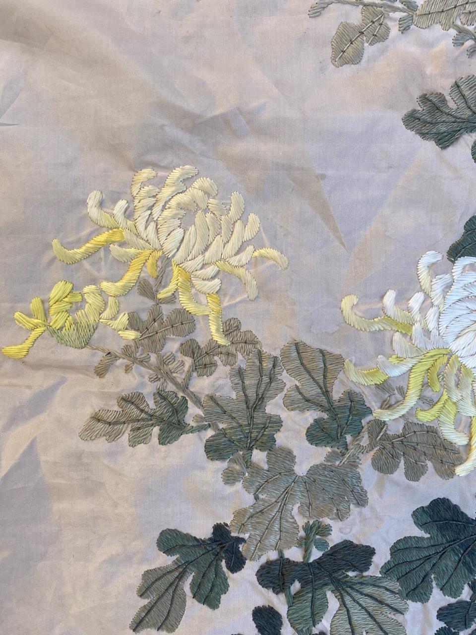 20th Century Bobyrug’s Beautiful Vintage Silk Chinese Embroidery For Sale