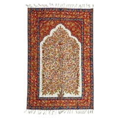 Beautiful Vintage silk Indian Embroidery tapestry or rug