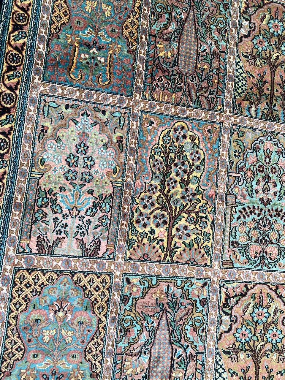 Beautiful Vintage Silk Kashmir Rug 3