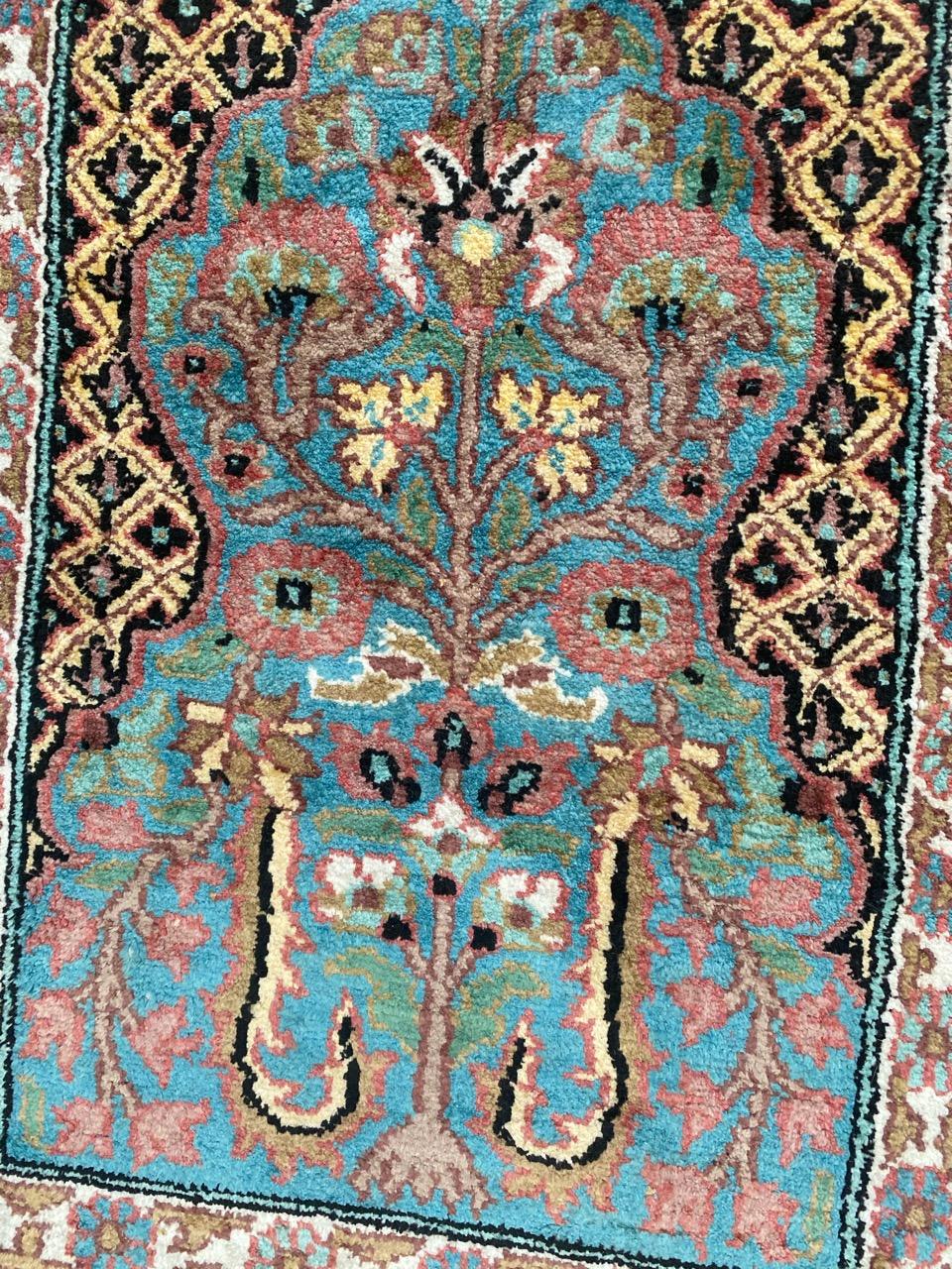 Beautiful Vintage Silk Kashmir Rug 4
