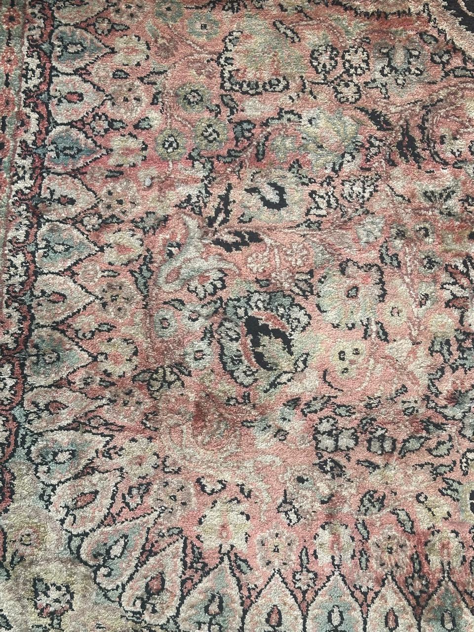Beautiful Vintage Silk Kashmir Rug For Sale 3