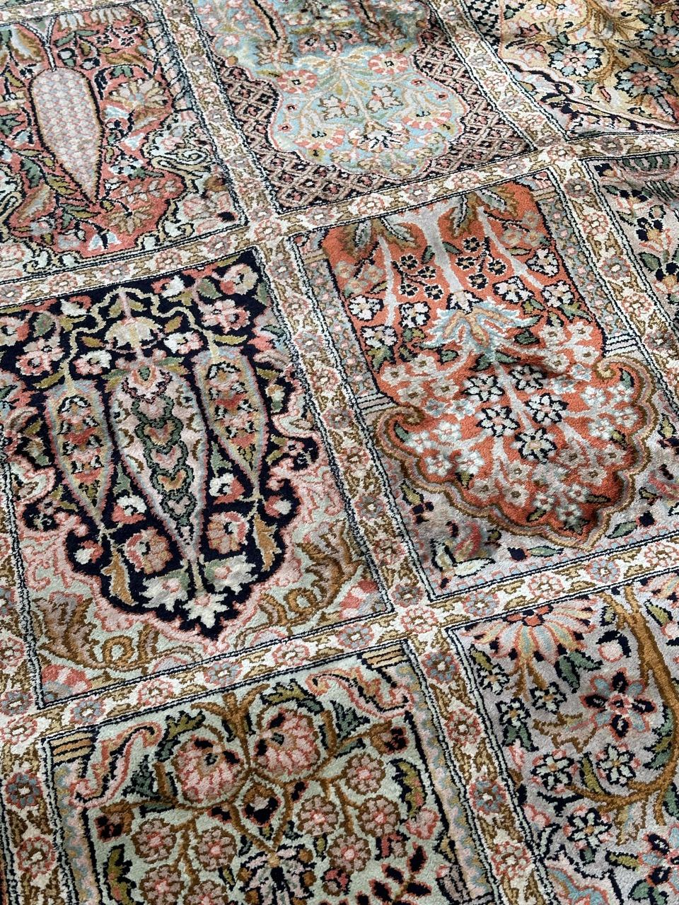 Beautiful Vintage Silk Kashmir Rug For Sale 6