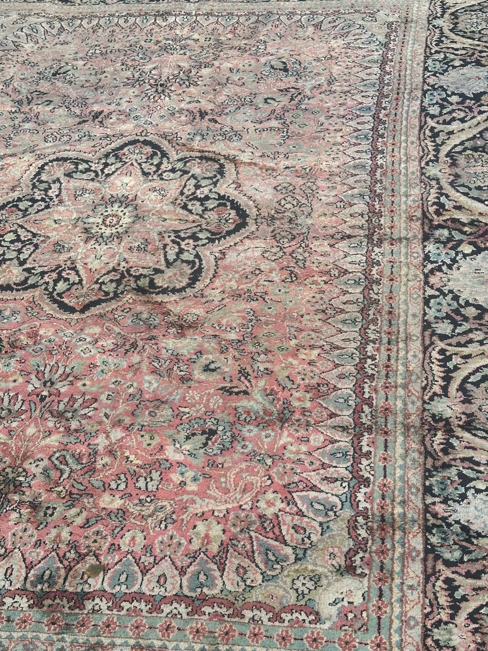 Beautiful Vintage Silk Kashmir Rug For Sale 6