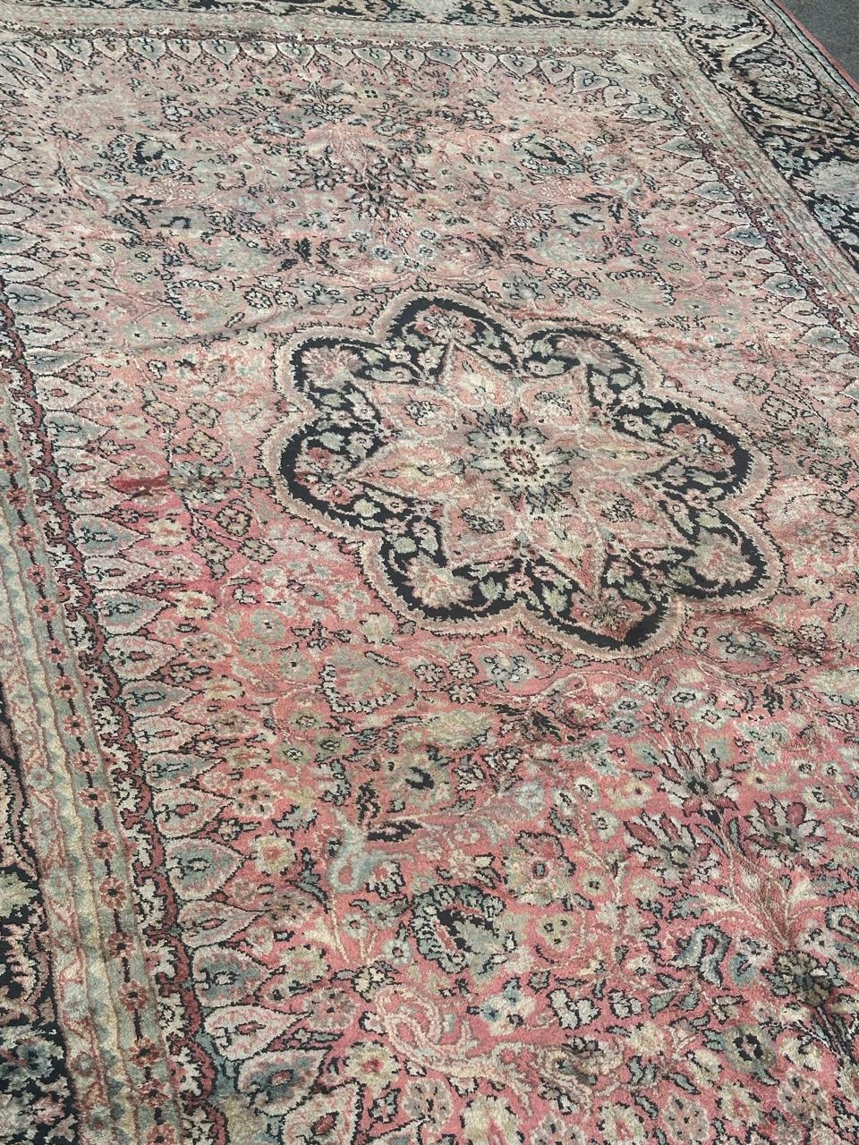 Beautiful Vintage Silk Kashmir Rug For Sale 7