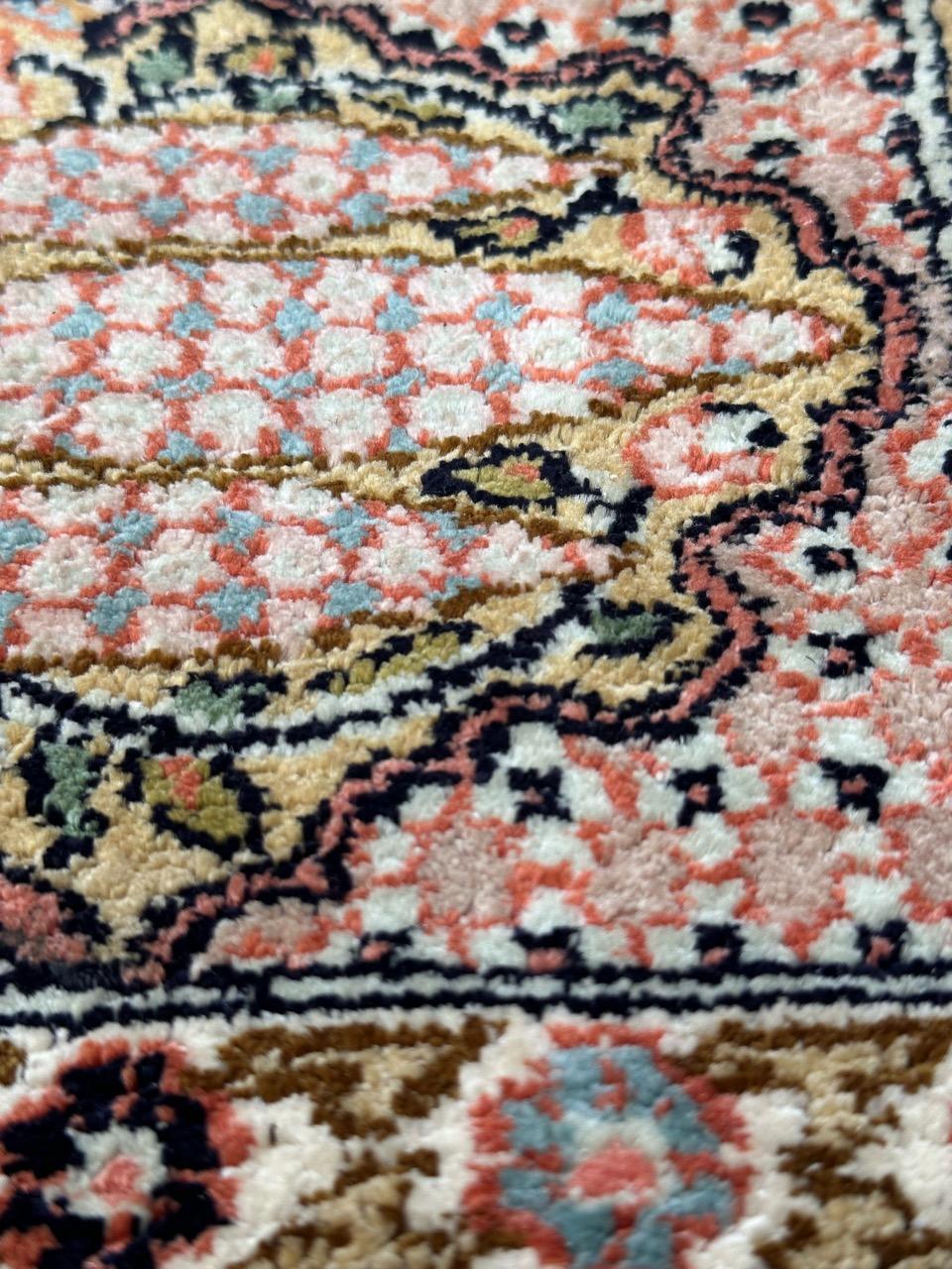 Beautiful Vintage Silk Kashmir Rug For Sale 8
