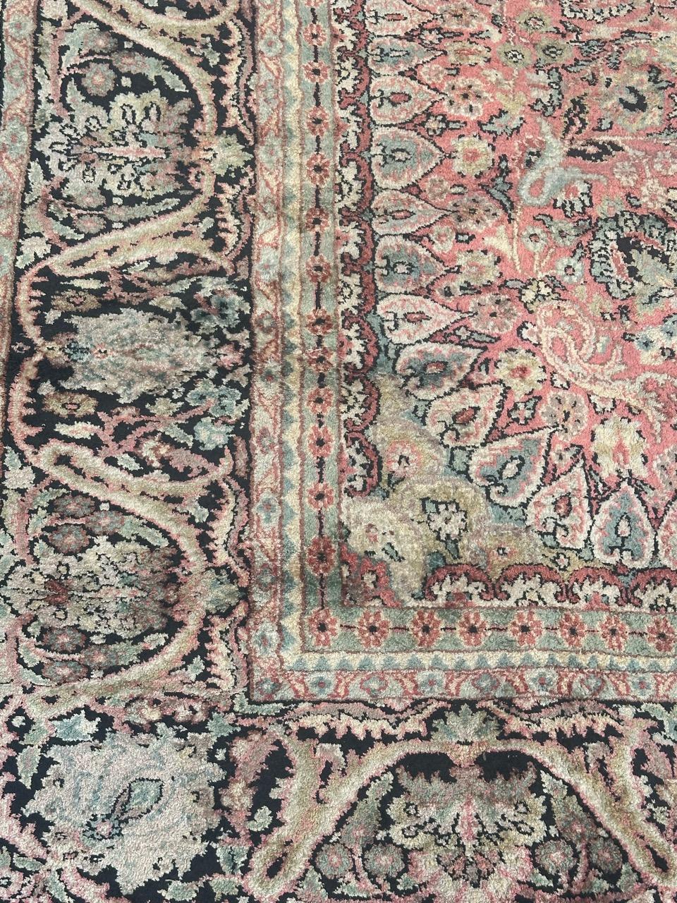 Beautiful Vintage Silk Kashmir Rug For Sale 8