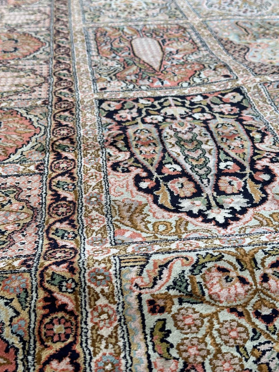 Beautiful Vintage Silk Kashmir Rug For Sale 9
