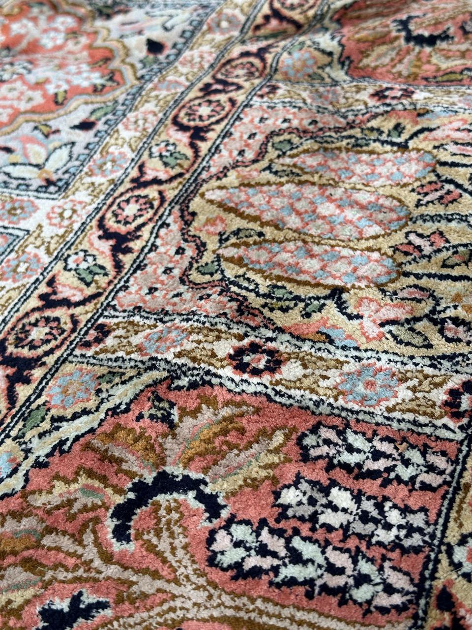 Beautiful Vintage Silk Kashmir Rug For Sale 10