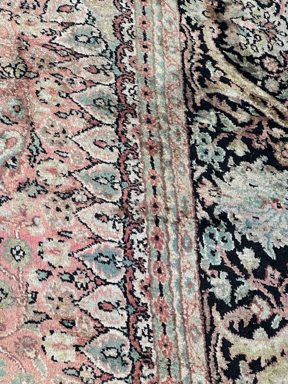 Beautiful Vintage Silk Kashmir Rug For Sale 12