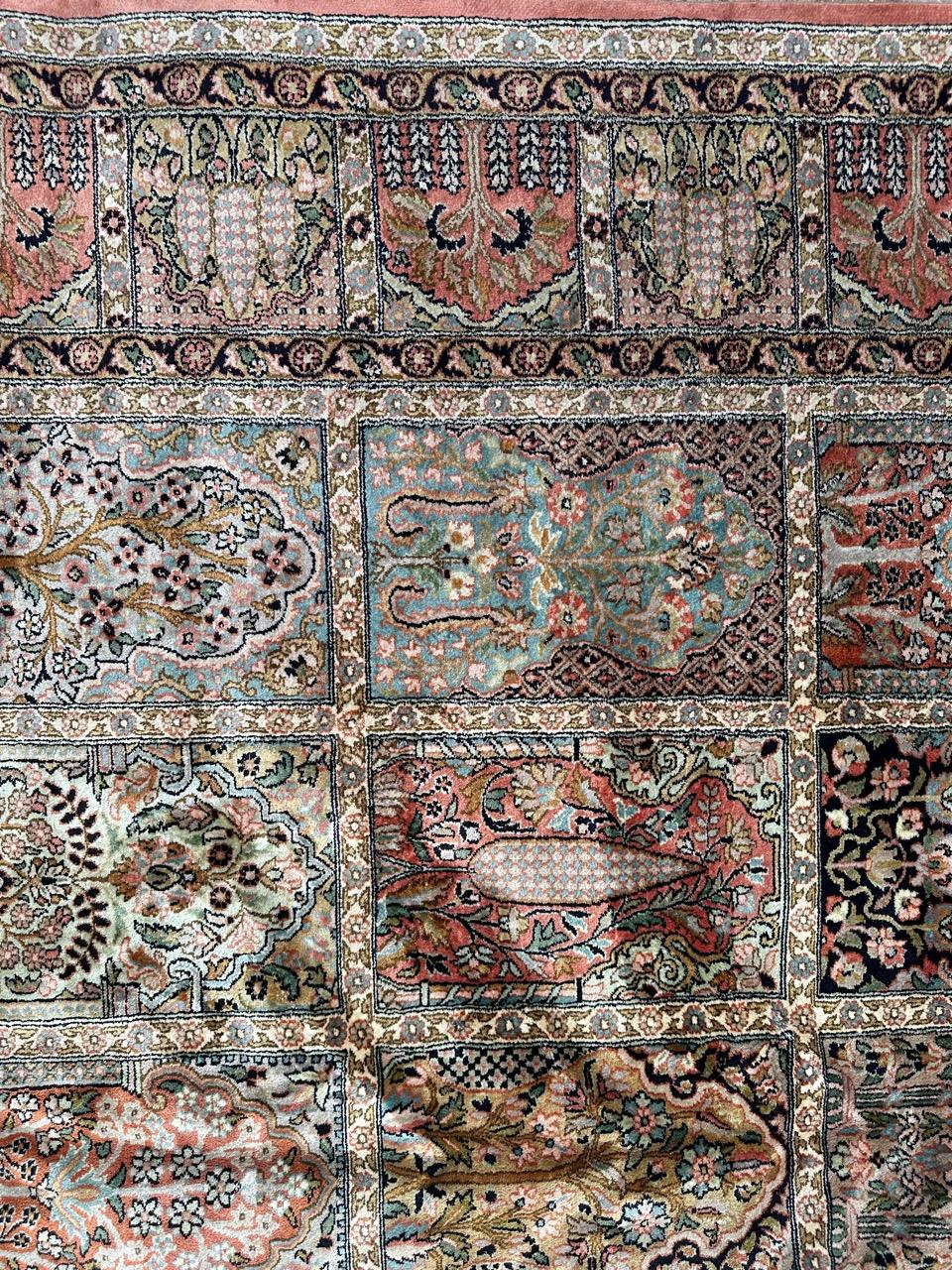 Tabriz Beautiful Vintage Silk Kashmir Rug For Sale