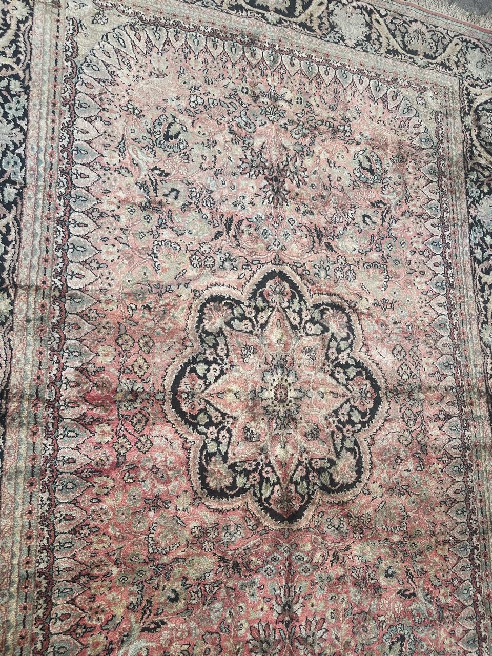 Tabriz Beautiful Vintage Silk Kashmir Rug For Sale