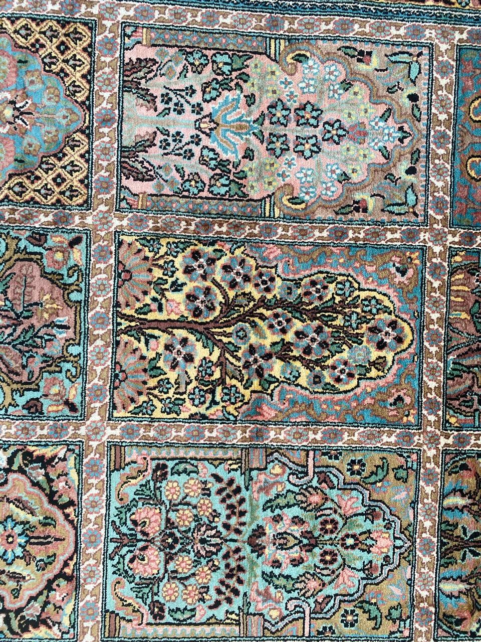 Pakistani Beautiful Vintage Silk Kashmir Rug