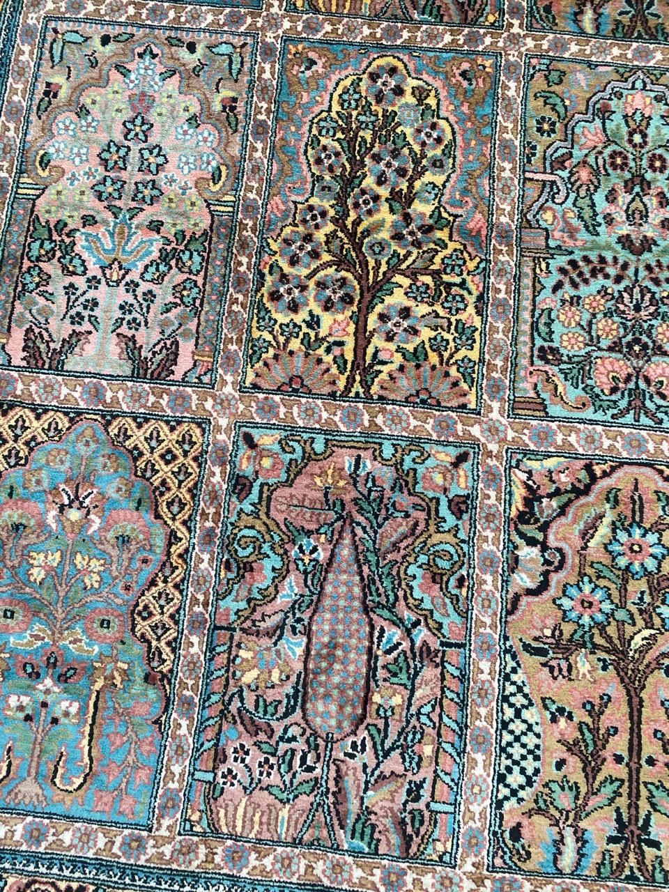 Beautiful Vintage Silk Kashmir Rug 2