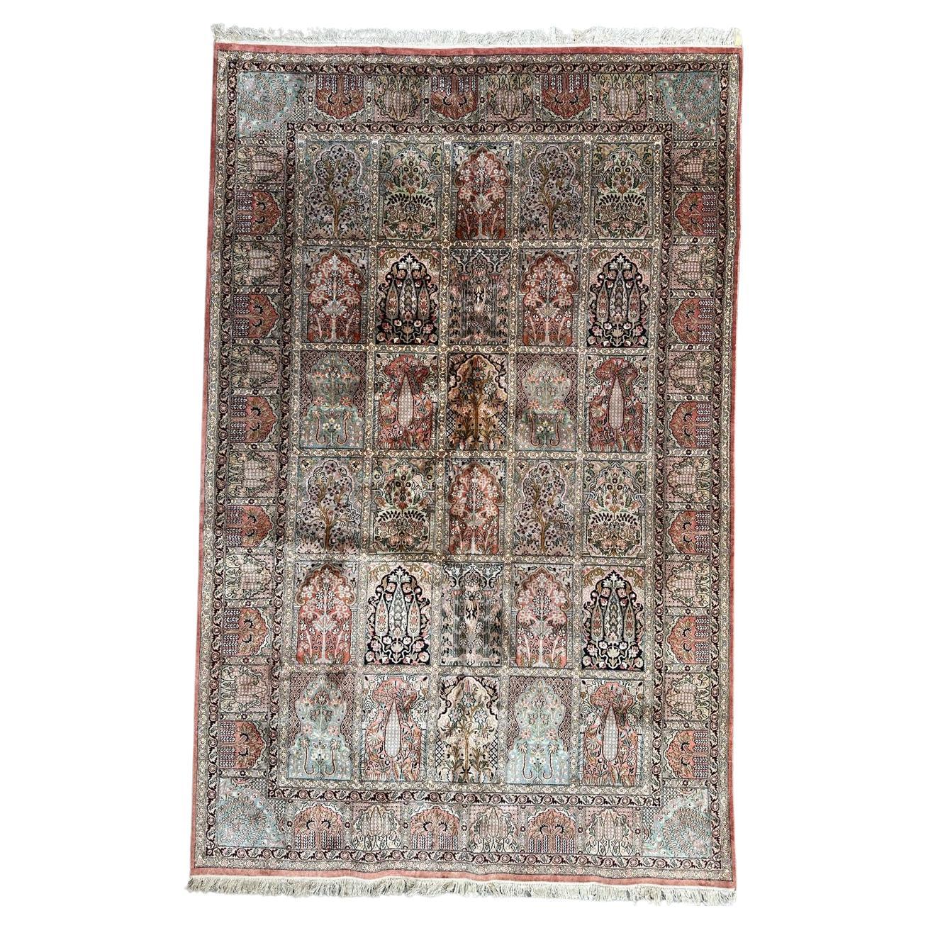 Beautiful Vintage Silk Kashmir Rug