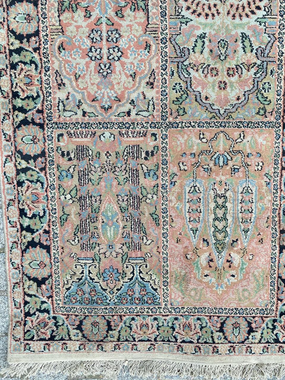Kashan Beautiful Vintage Silk Kashmir Runner For Sale