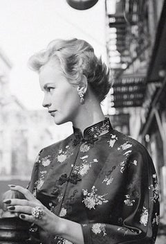 Schönes Vintage Seide Kimono Kleid 1950er Couture asiatischer Robe Mantel 40er 50er Jahre