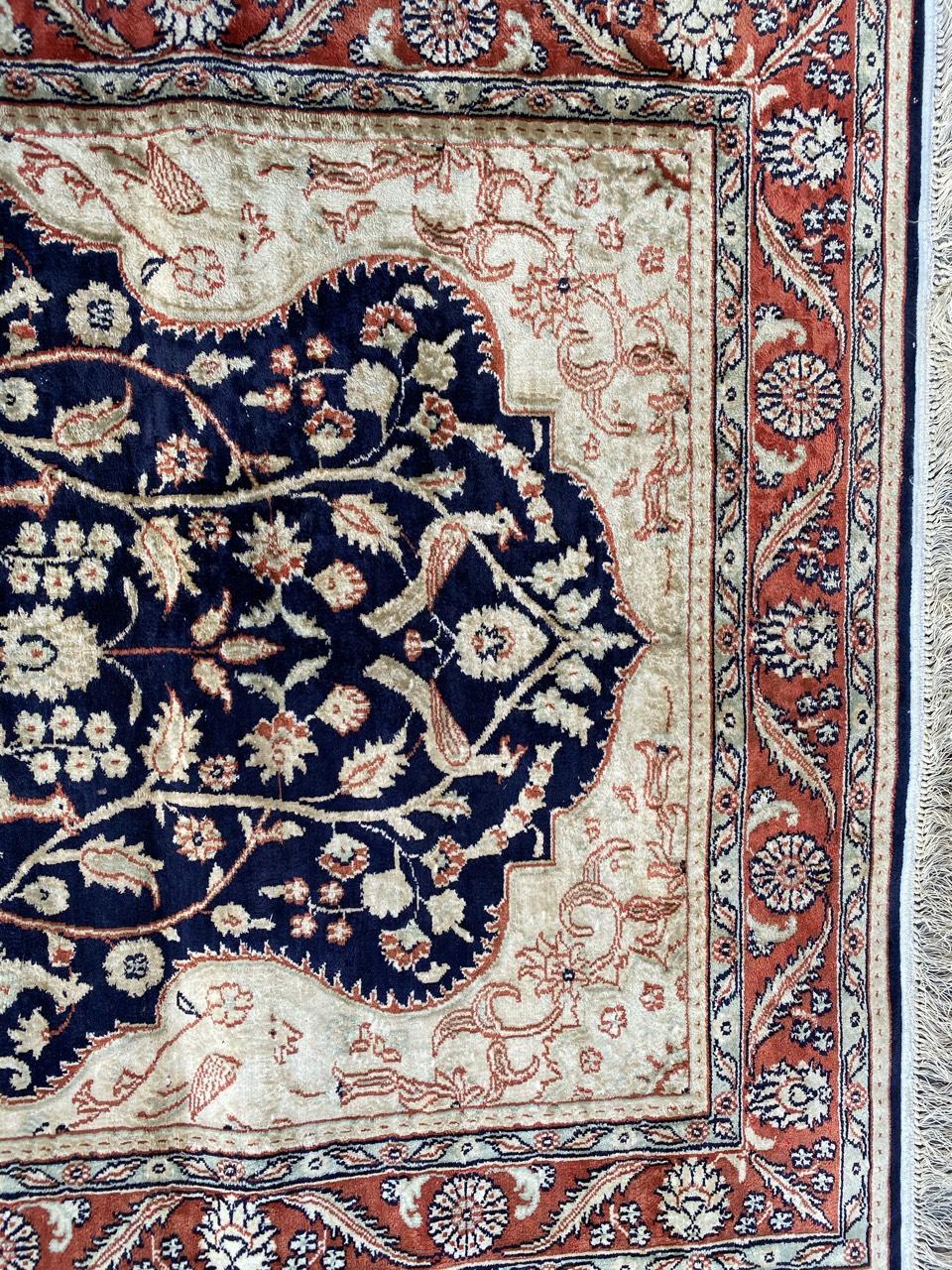 Tabriz Bobyrug’s Beautiful Vintage Silk Sino Hereke Rug For Sale