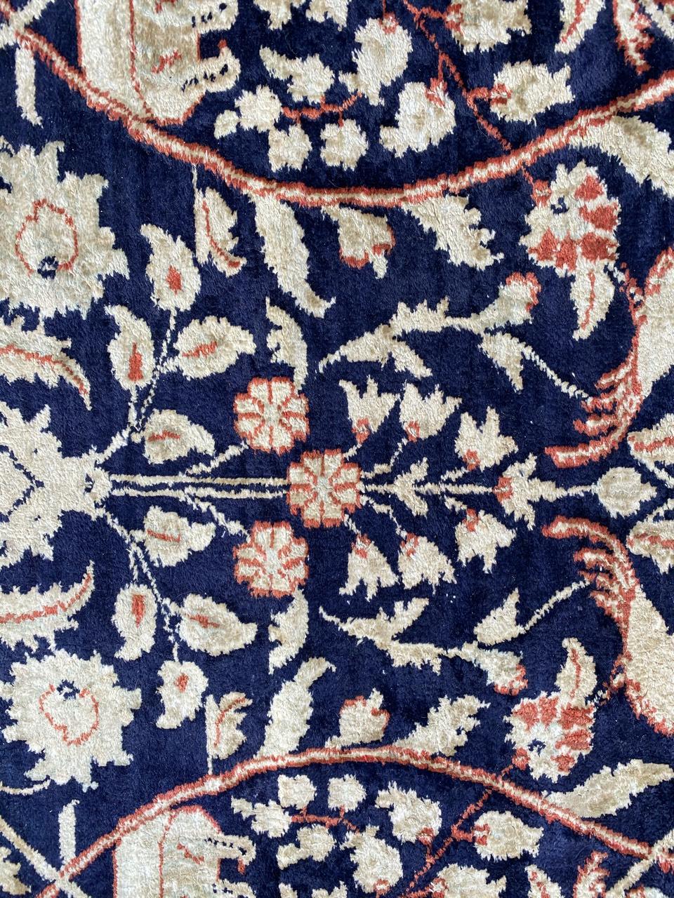 Hand-Knotted Beautiful Vintage Silk Sino Hereke Rug