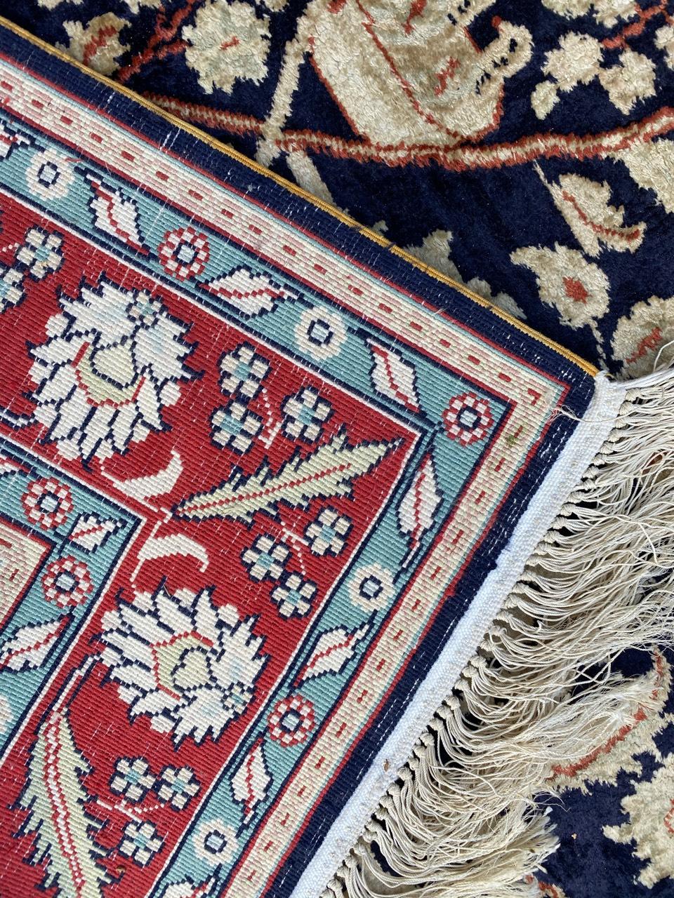 Beautiful Vintage Silk Sino Hereke Rug 2