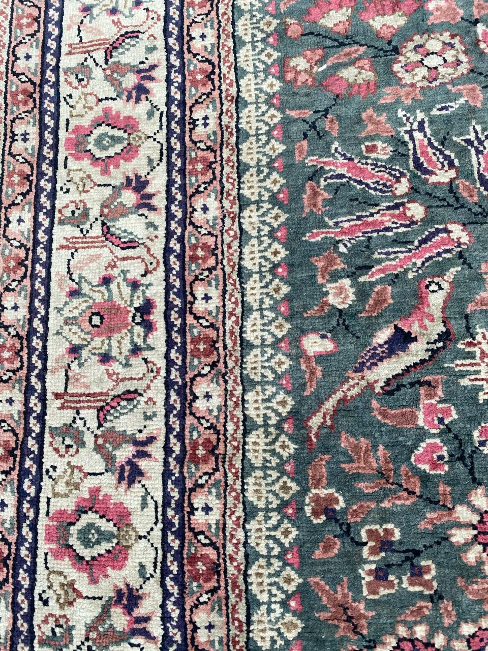 Magnifique tapis de Turquie Kayseri vintage en soie en vente 9