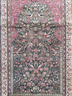 Beautiful Vintage Silk Turkish Kayseri Rug