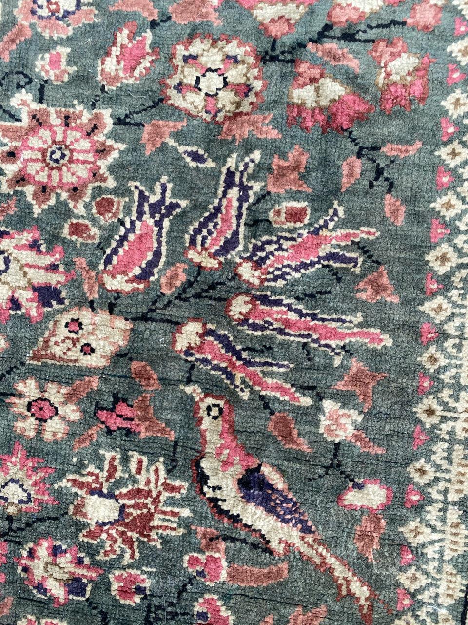 Hand-Knotted Beautiful Vintage Silk Turkish Kayseri Rug For Sale