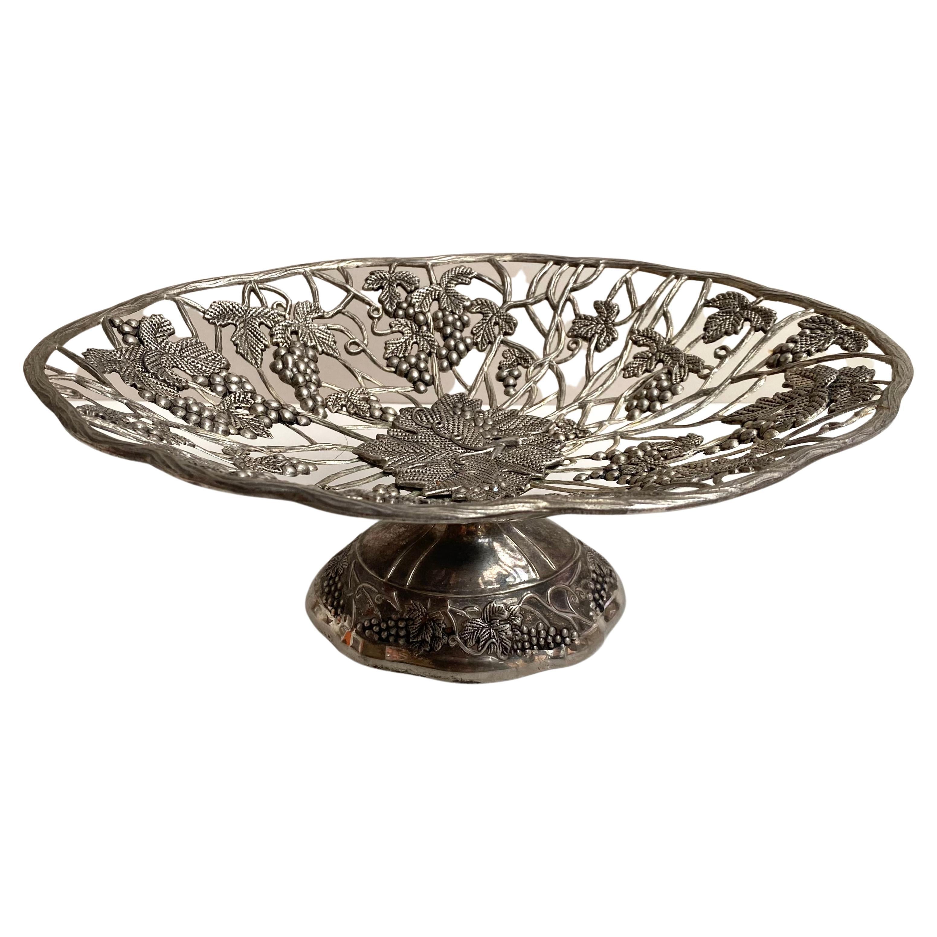 Beautiful Vintage Silver Plated Fruit Bowl, France, 1960