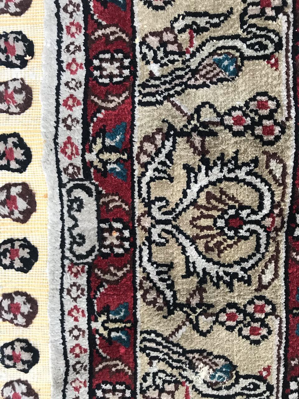 Beautiful Vintage Sino Hereke Silk and Gold Rug For Sale 6