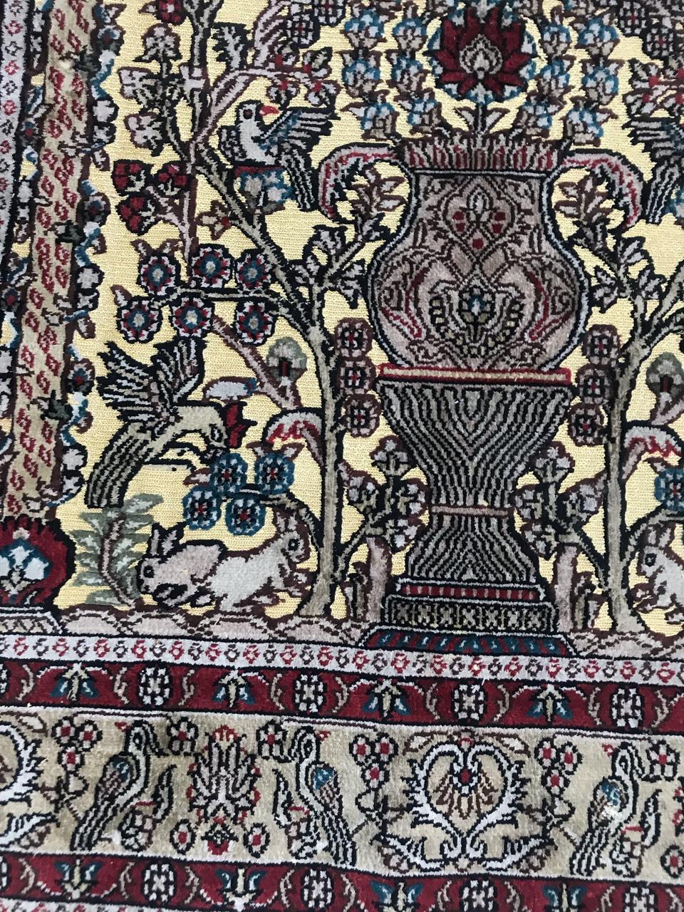 Islamique Magnifique tapis vintage Sino Hereke en soie et or en vente