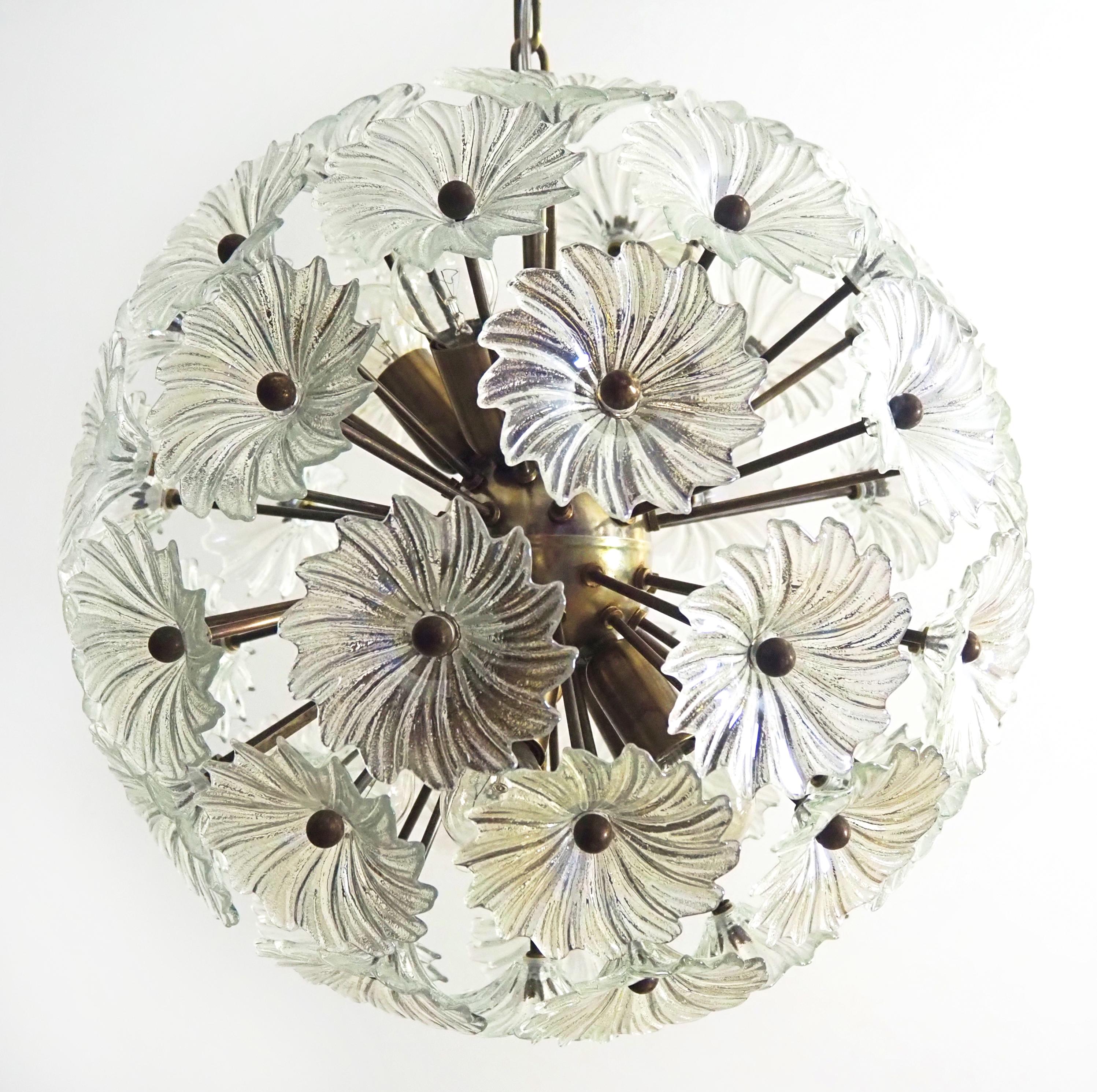 Pair Mid-Century Sputnik Italian crystal chandeliers  For Sale 6