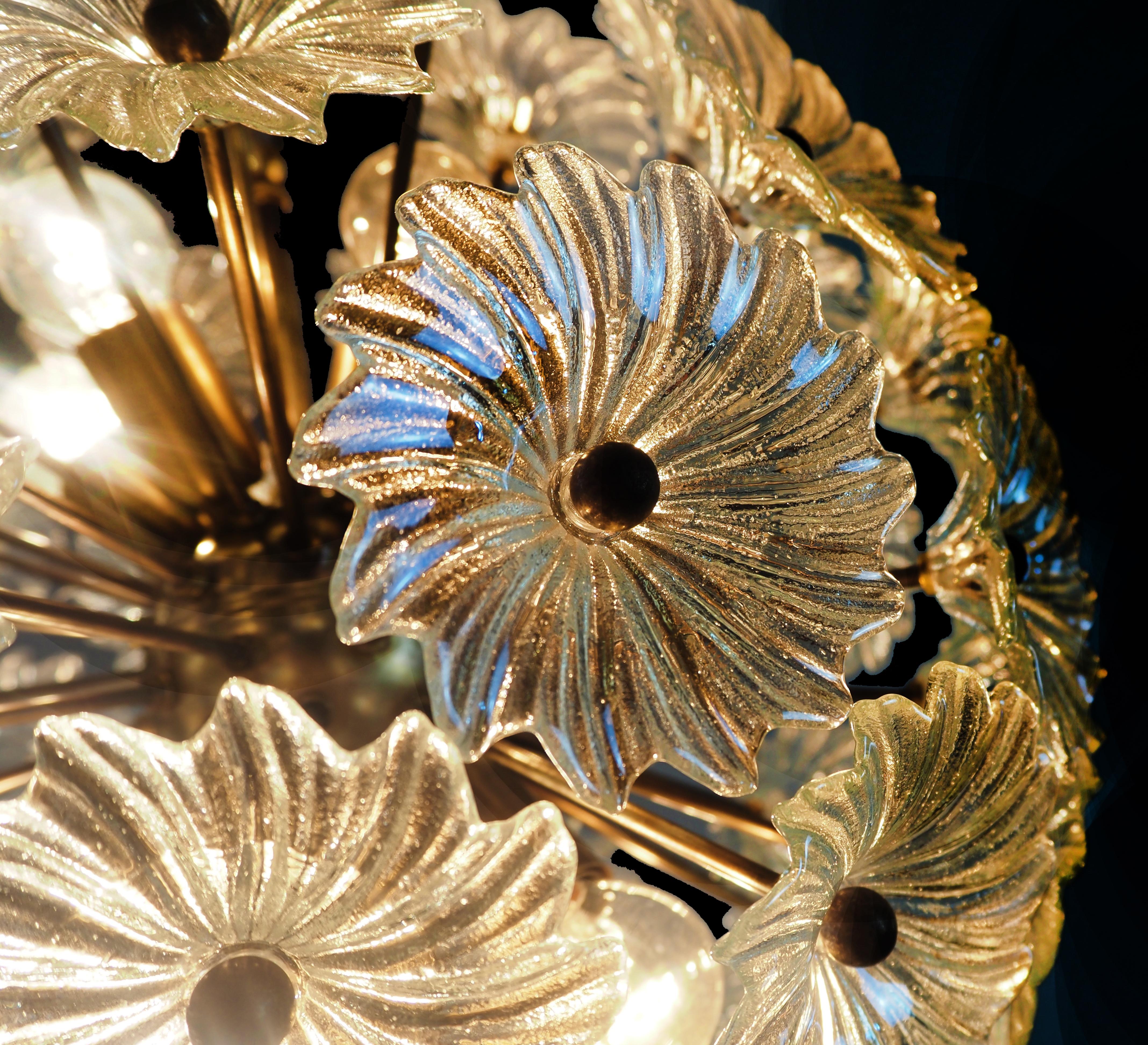 Mid-Century Modern Pair Mid-Century Sputnik Italian crystal chandeliers  For Sale