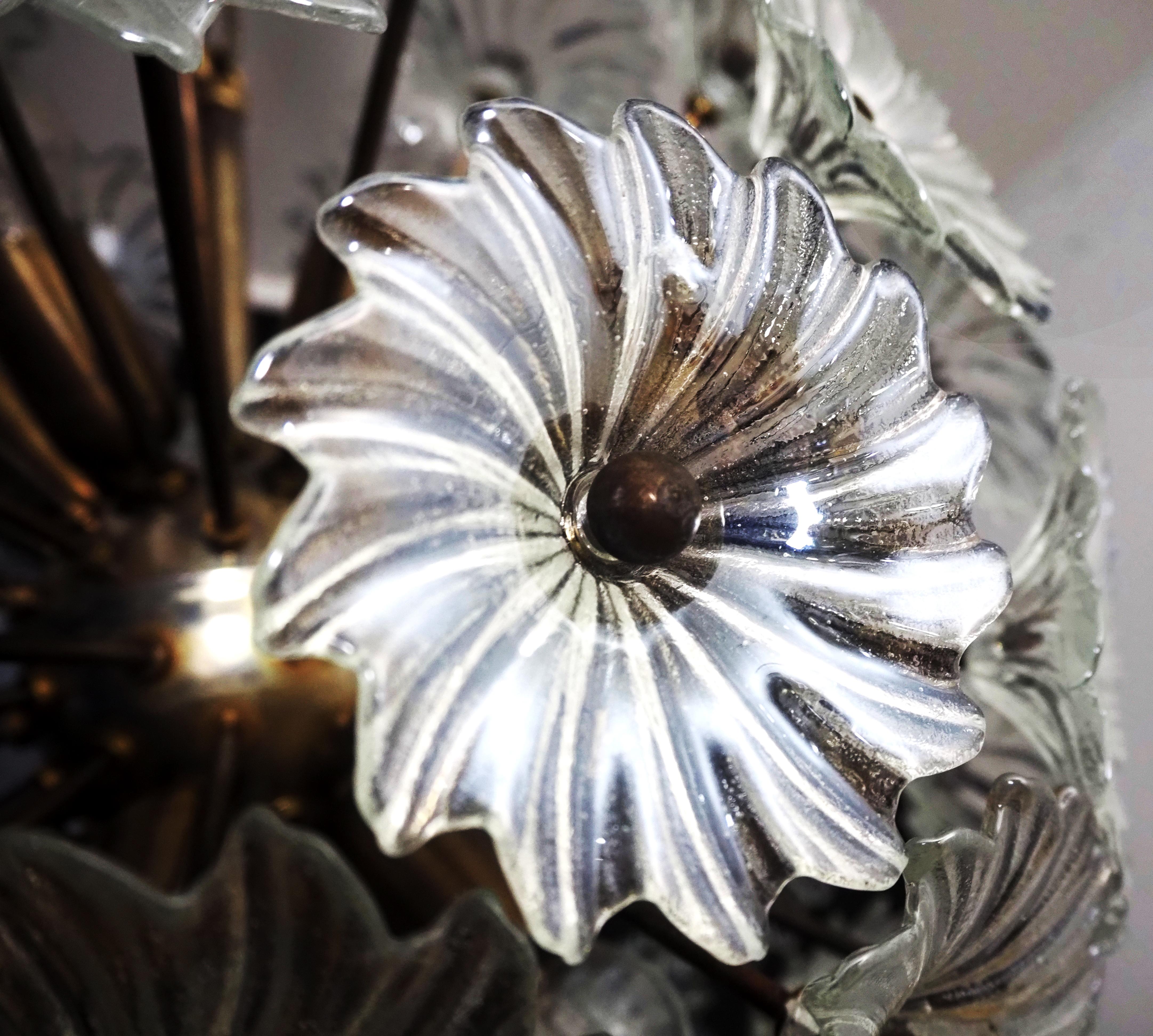 Pair Mid-Century Sputnik Italian crystal chandeliers  For Sale 2