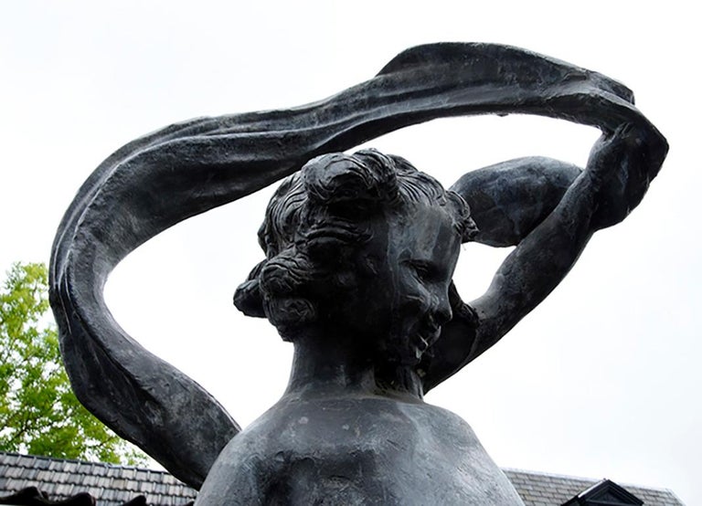 Beautiful Vintage Statue Made Out of Lead at 1stDibs