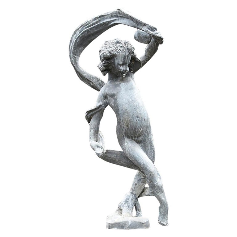Beautiful Vintage Statue Made Out of Lead at 1stDibs
