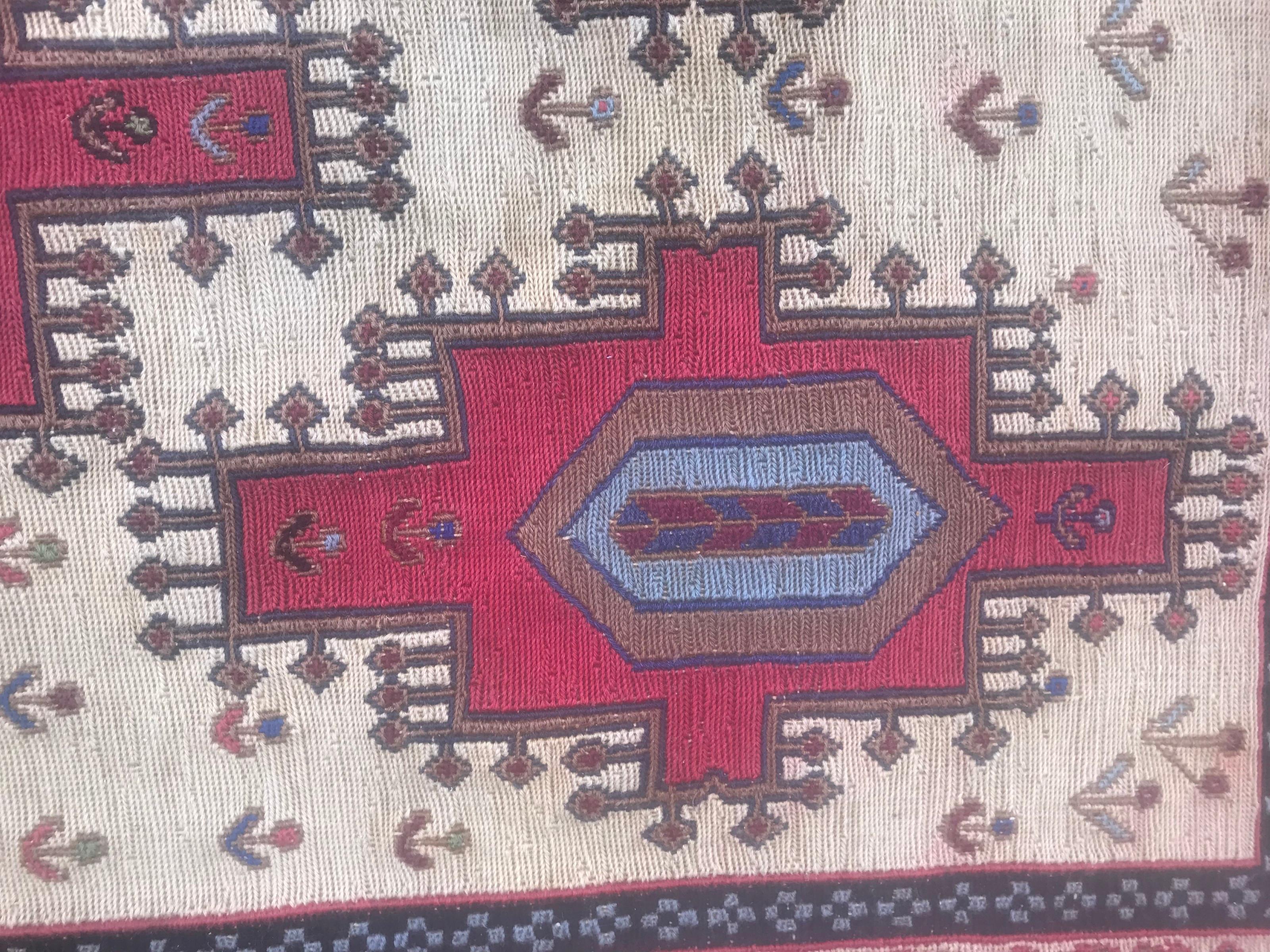 Asiatique Bobyrug's Beautiful Vintage Sumak Shahsavand Flat Rug (tapis plat vintage Sumak Shahsavand) en vente