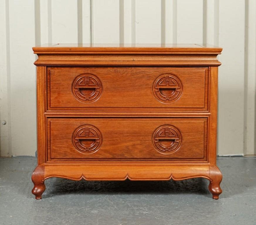 Chinese Beautiful Vintage Teak Oriental Chest of Drawers For Sale