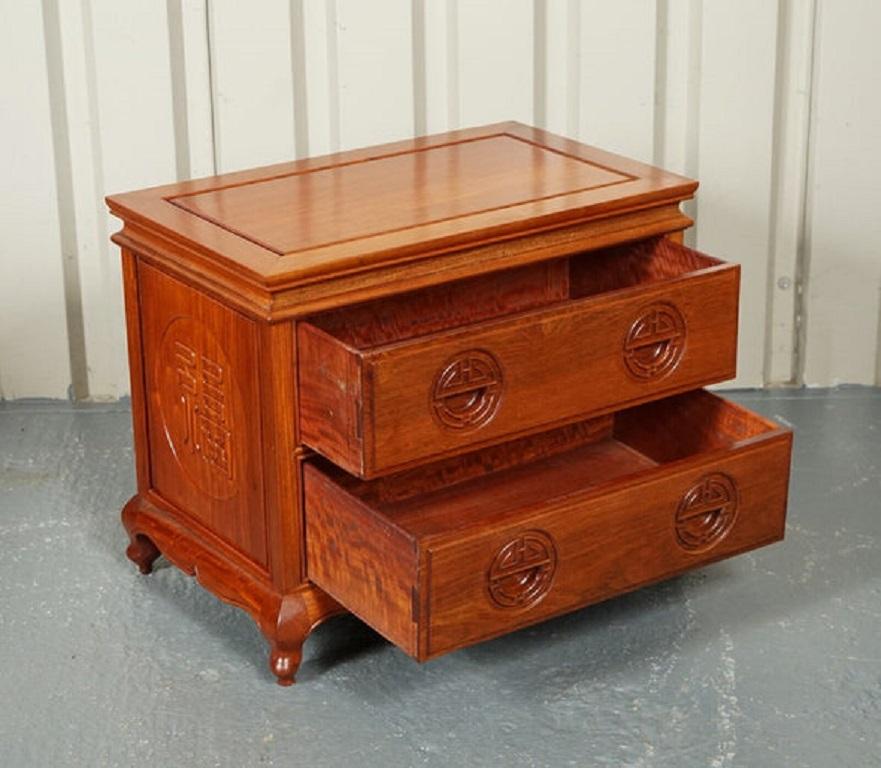 Beautiful Vintage Teak Oriental Chest of Drawers In Good Condition For Sale In Pulborough, GB