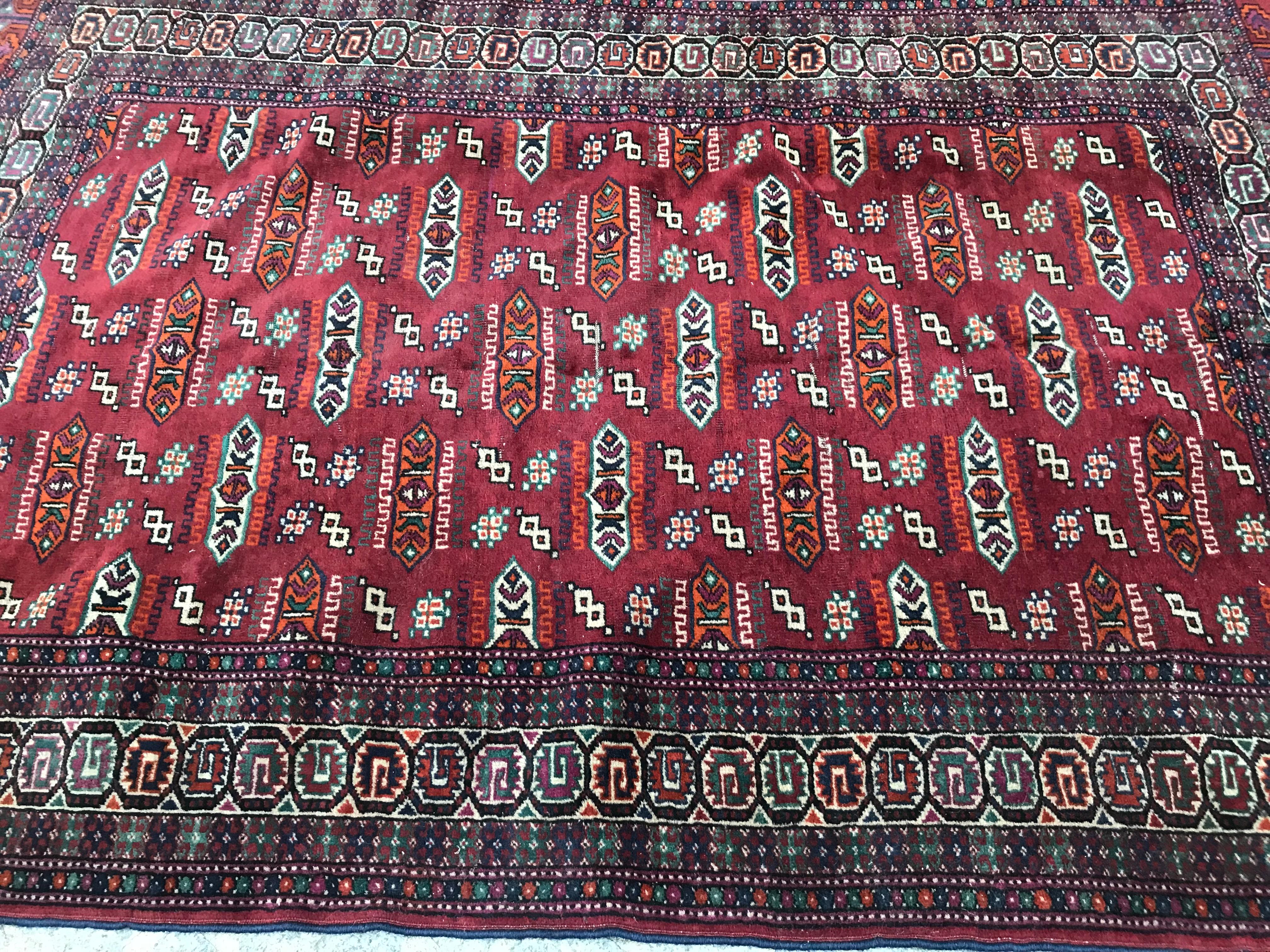Bobyrug’s Beautiful Vintage Tekke Turkmen Boukhara Rug For Sale 8