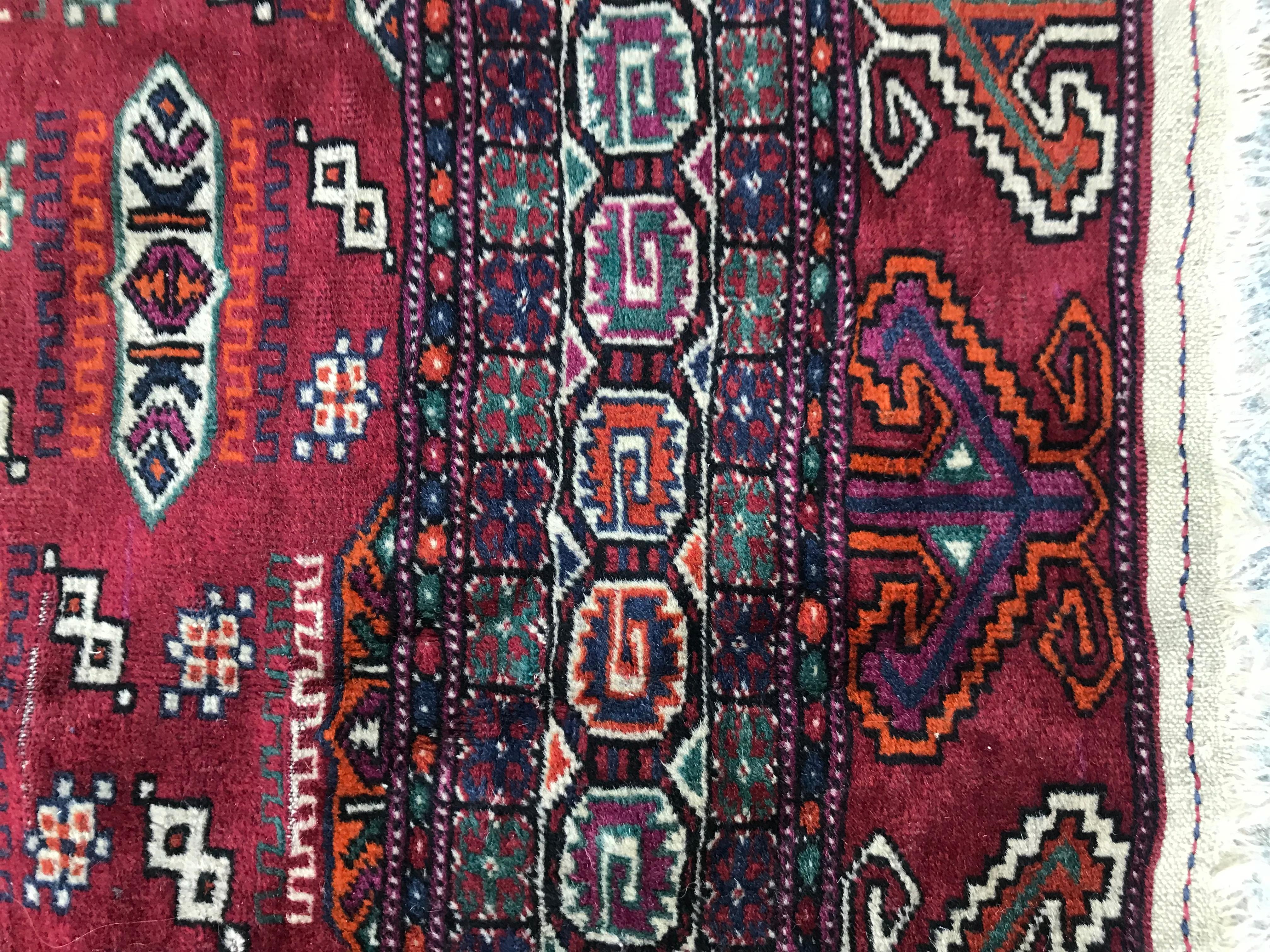 Bobyrug’s Beautiful Vintage Tekke Turkmen Boukhara Rug For Sale 1
