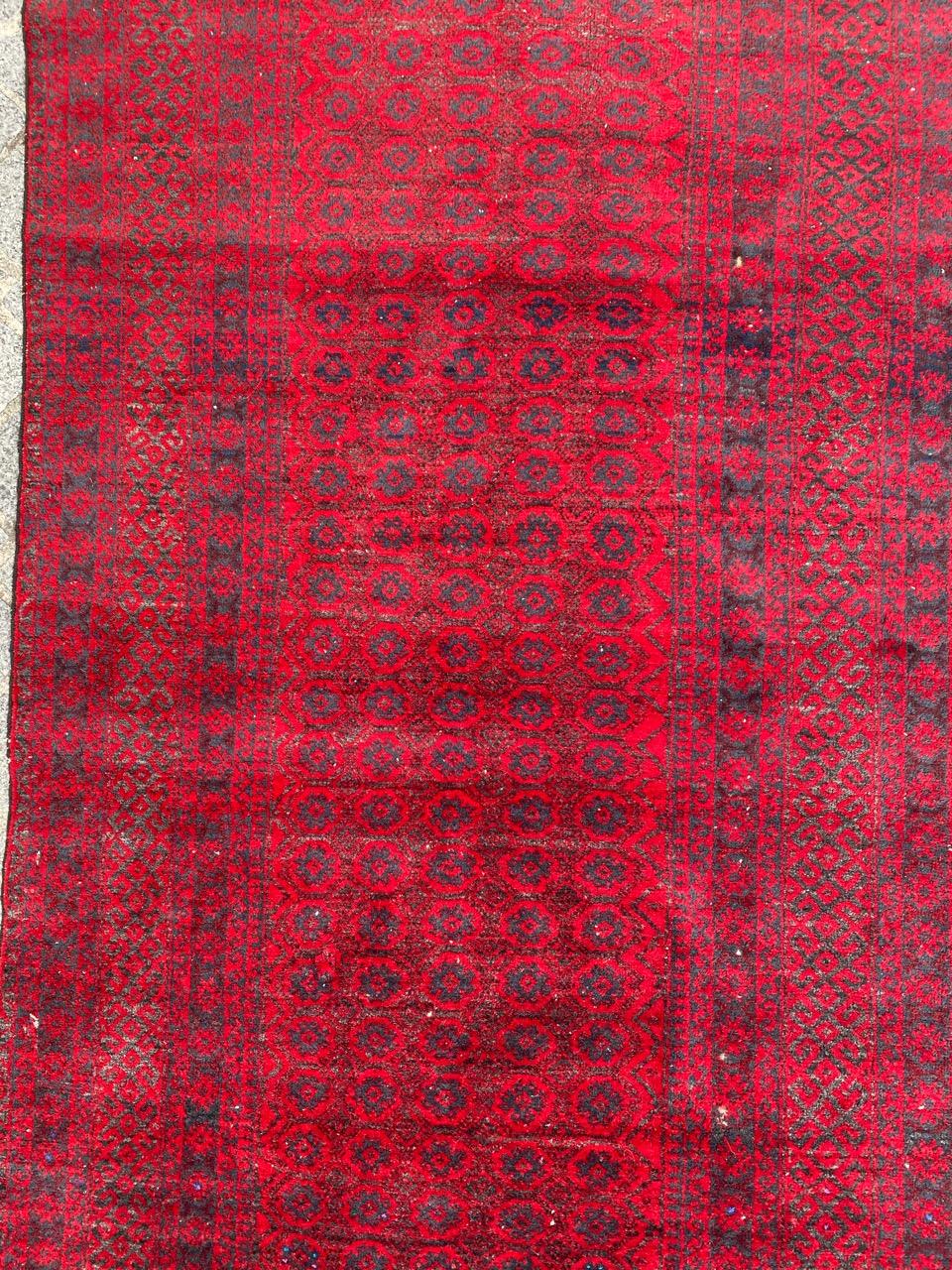 Very nice mid century tribal rug with beautiful design and nice natural colors, entirely and finely hand knotted with wool velvet on wool foundation.