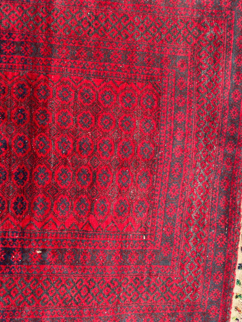 Beautiful Vintage Tribal Baluch Afghan Rug In Good Condition In Saint Ouen, FR